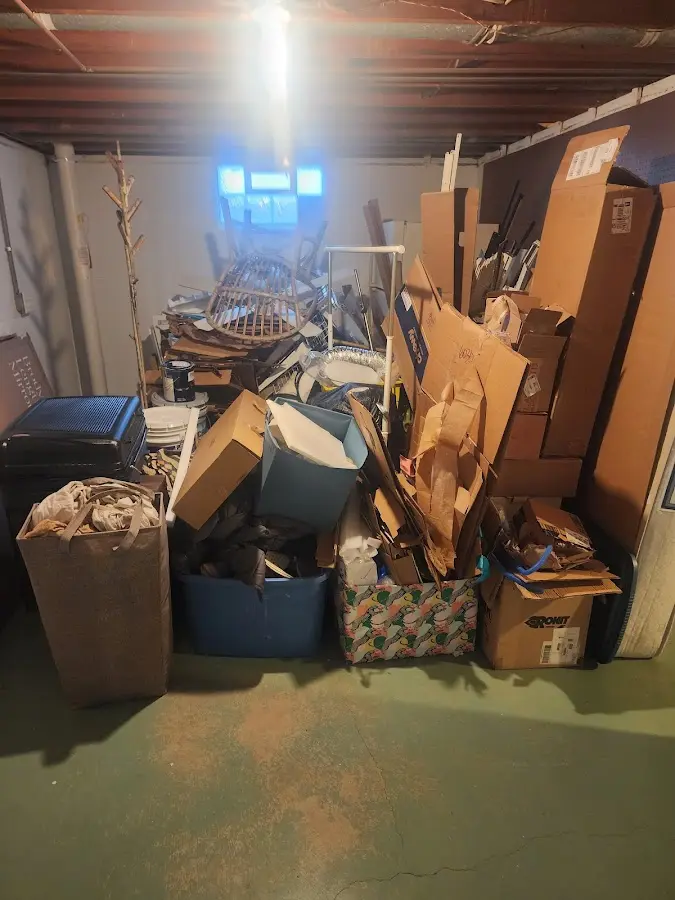 Roll-off dumpster container at job site for 15 Yard Dumpster Rental in Clearlake